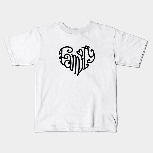 FAMILY HEART Kids T-Shirt by MAYRAREINART